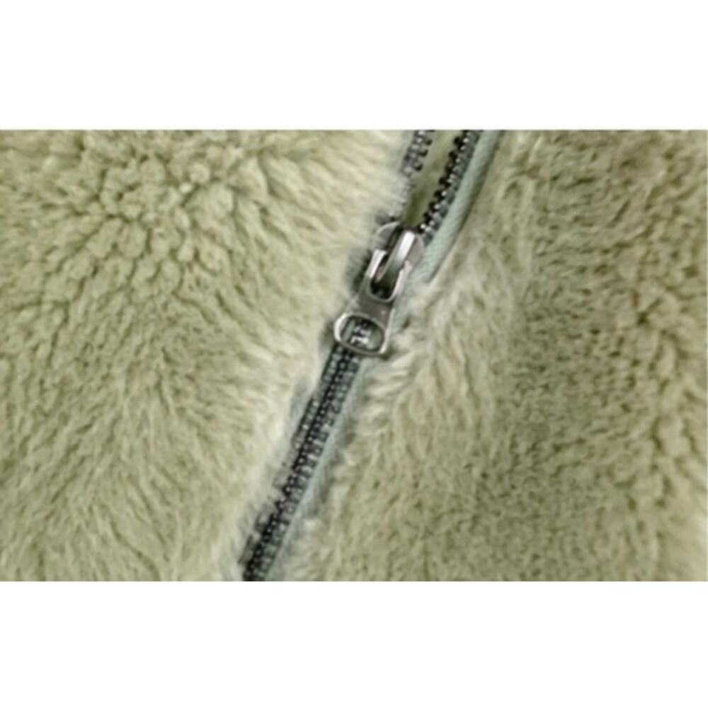 Sage Green Teddy Faux Fur Moto Jacket NWT French Designer Paul & Joe Sister US4 - Picture 9 of 10